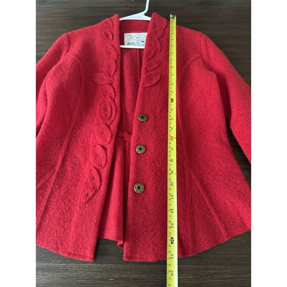 Anthropologie Boiled Wool Jacket Red Thistle & Lavender S - Picture 8 of 8